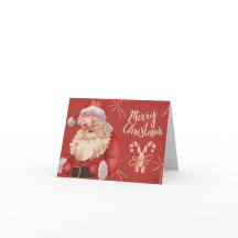 Carte de Noël vintage du Père Noël 4x6 – Pliée
