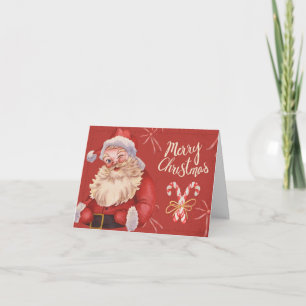 Carte de Noël vintage du Père Noël 4x6 – Pliée