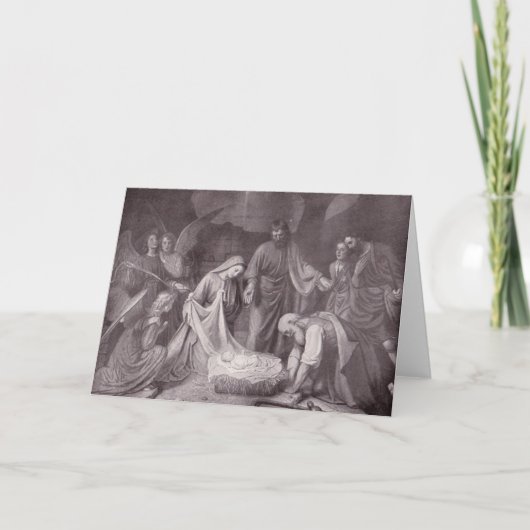 Carte de Noël vintage du premier Noël (Devant)