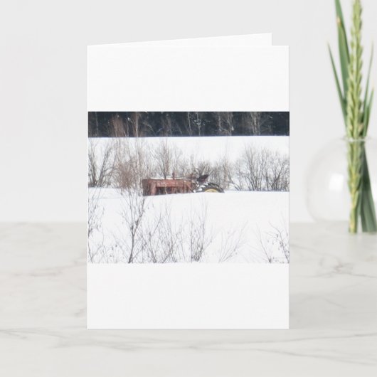 Carte de Noël vintage du tracteur oublié (Devant)