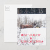 Carte de Noël vintage du tracteur oublié (Devant / Derrière)