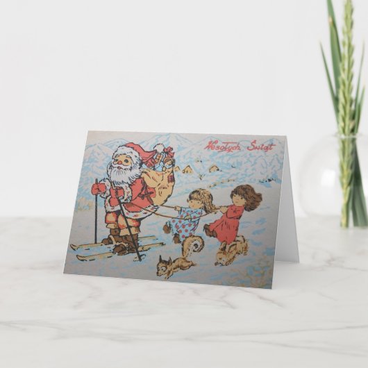 Carte de Noël vintage en Pologne Wesołych Świąt (Devant)