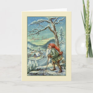 Carte de Noël vintage finlandaise Hyvää Joulua