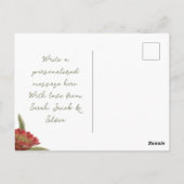 Carte de Noël Vintage Floral rouge (Dos)