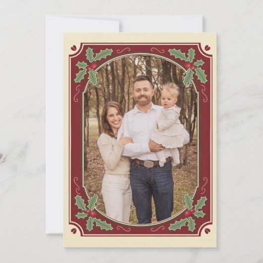 Carte de Noël vintage frontière blanche (Devant)