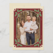 Carte de Noël vintage frontière blanche (Devant / Derrière)