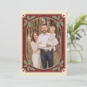 Carte de Noël vintage frontière blanche (Debout devant)