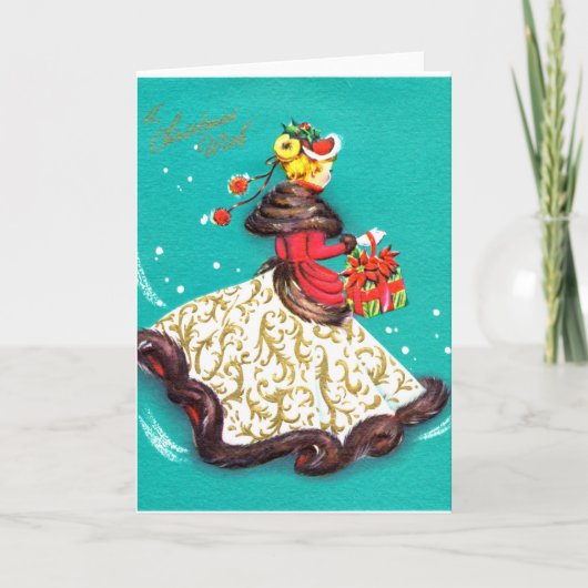 Carte de Noël Vintage - Gibson Girl (Devant)