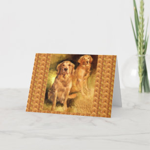 Carte de Noël Vintage Golden Retriever