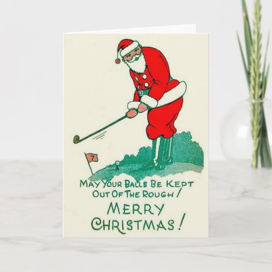 Carte de Noël vintage Golf (Devant)