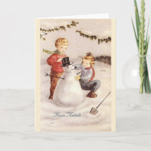Carte de Noël vintage italienne Buon Natale