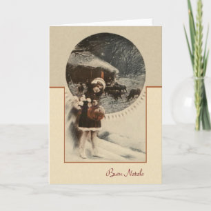 Carte de Noël vintage italienne Buon Natale