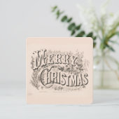 Carte de Noël Vintage | Joyeuse couronne de Noël (Debout devant)