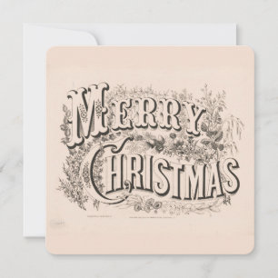 Carte de Noël Vintage Joyeuse couronne de Noël