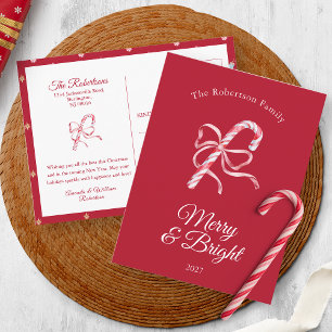 Carte de Noël vintage « Joyeux & Lumineux » en for