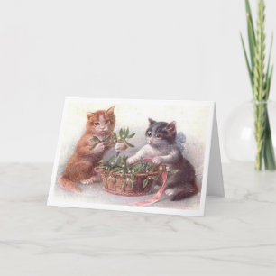 Carte de Noël Vintage Kittens