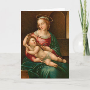 Carte de Noël vintage Madonna et enfant