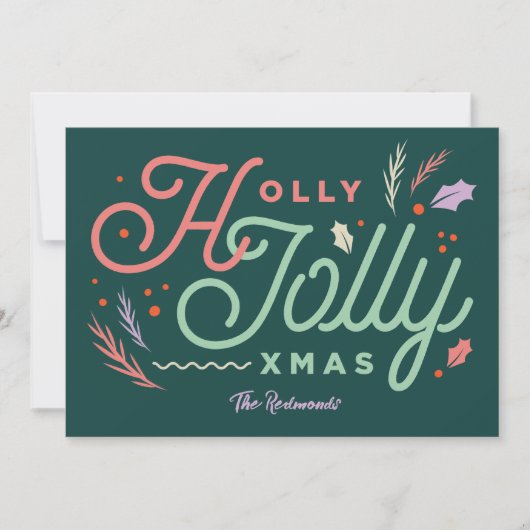 Carte de Noël vintage moderne vert pin (Devant)