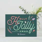 Carte de Noël vintage moderne vert pin (Debout devant)