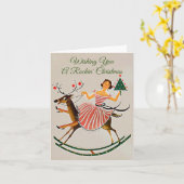 Carte de Noël vintage - Noël Rockin' (Fleur jaune)