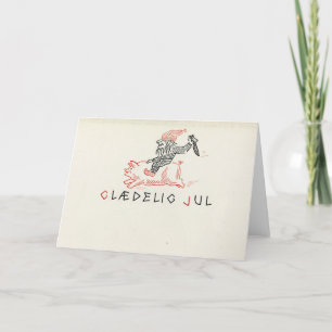Carte de Noël Vintage Norvège   Glæ delig Jul