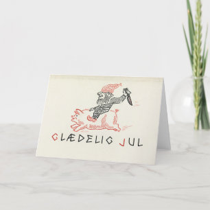Carte de Noël Vintage Norvège   Glæ delig Jul Gnom