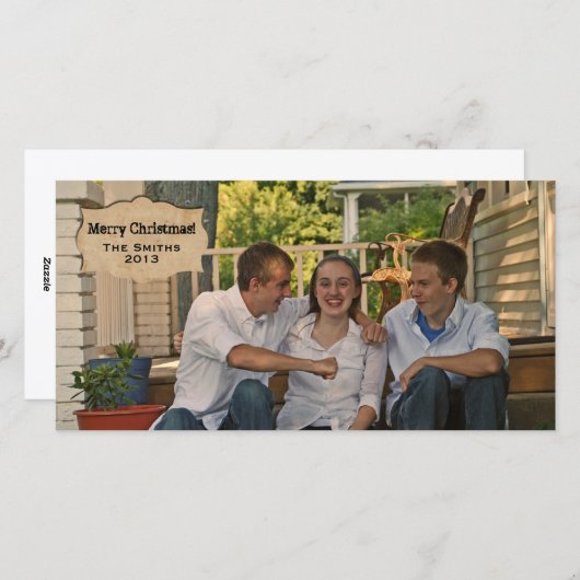 Carte de Noël vintage Parchemin (Devant / Derrière)