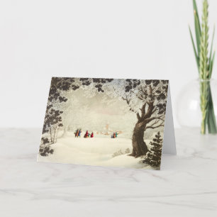 Carte de Noël Vintage   Paysage neigeux