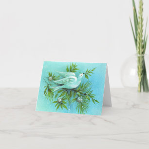Carte de Noël vintage Peace Dove
