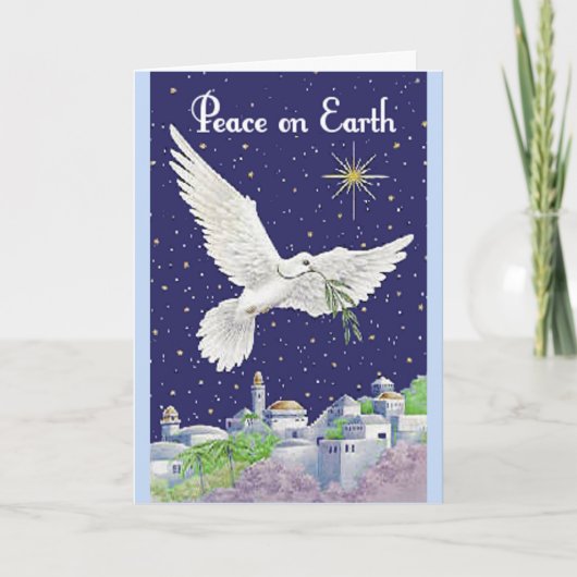 Carte de Noël vintage Peace Dove (Devant)