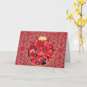 Carte de Noël vintage Poinsettia (Fleur jaune)