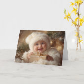 Carte de Noël vintage pour bébé (Fleur jaune)
