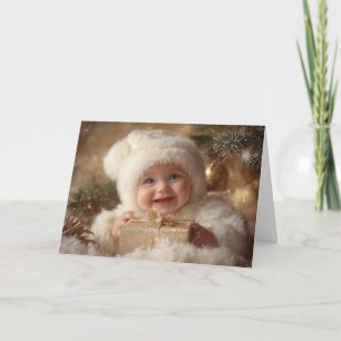 Carte de Noël vintage pour bébé