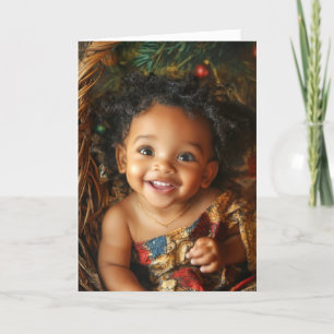 Carte de Noël vintage pour bébé