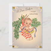 Carte de Noël vintage pour bébé (Devant)