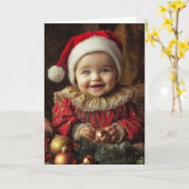 Carte de Noël vintage pour bébé (Fleur jaune)