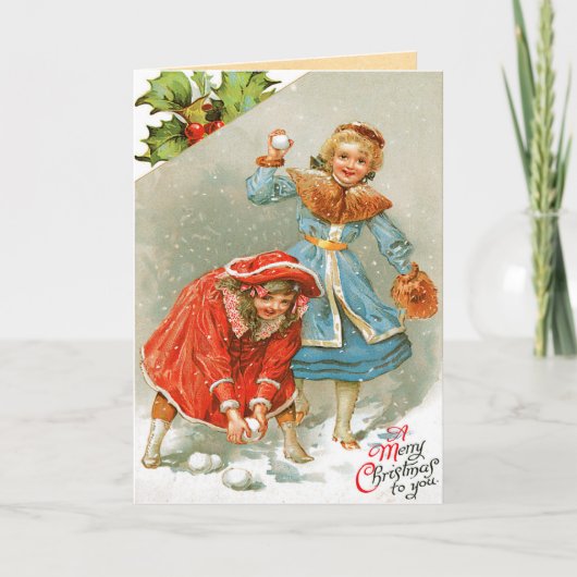 Carte de Noël vintage pour enfant (Devant)