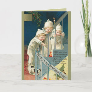 Carte de Noël vintage pour enfants
