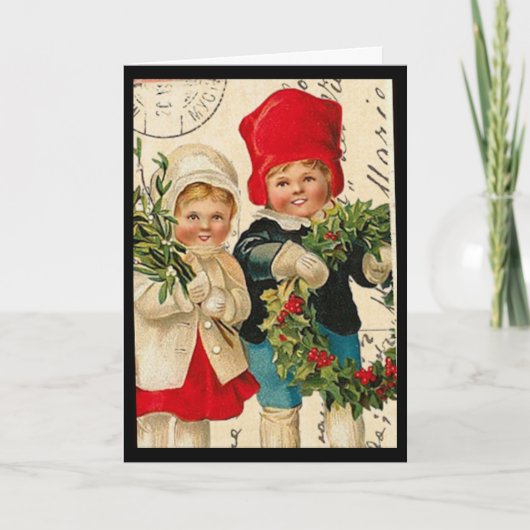 Carte de Noël vintage pour enfants (Devant)
