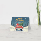 Carte de Noël vintage Red Truck (Devant)