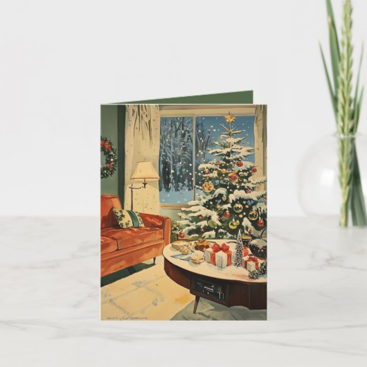 Carte de Noël vintage rétro (Devant)
