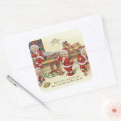 Carte de Noël vintage rétro autocollant de vacance (Enveloppe)