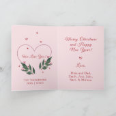 Carte de Noël vintage rose éditable (Intérieur)