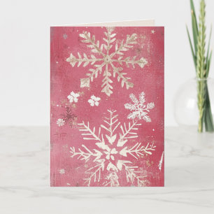 Carte de Noël vintage rose éditable