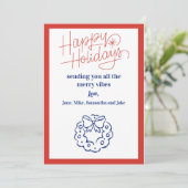 Carte de Noël Vintage rouge (Debout devant)