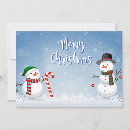 Carte de Noël vintage Snowman (Devant)