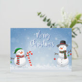 Carte de Noël vintage Snowman (Debout devant)