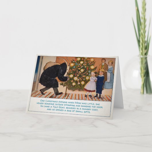 Carte de Noël vintage Suédoise Yule Chèvre (Devant)