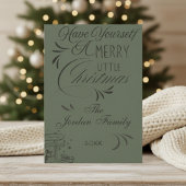 Carte de Noël Vintage Vert Simple