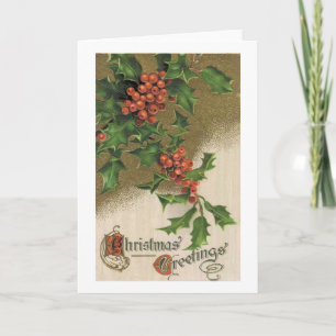 Carte de Noël Vintage - Victorian Holly
